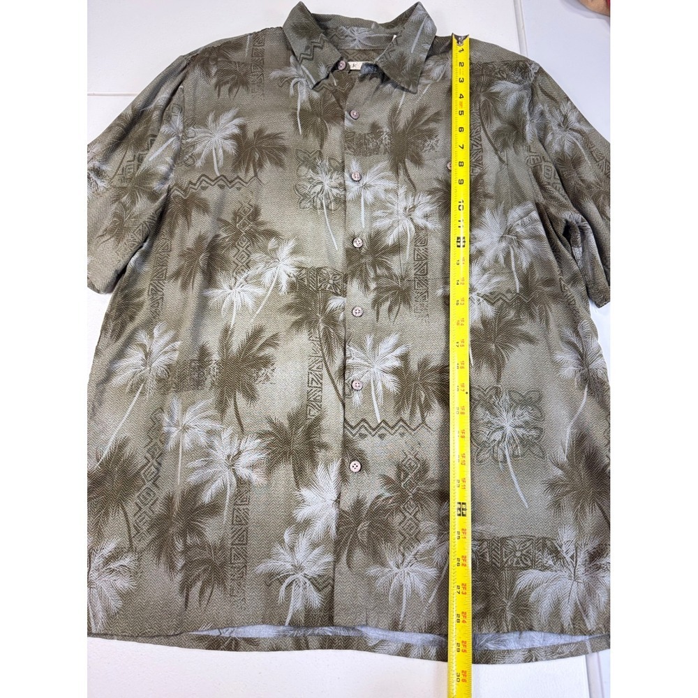 Batik Bay Mens Palm Tree Shirt Tropical Print Button Up Casual Short Sleeve L - Picture 3 of 7